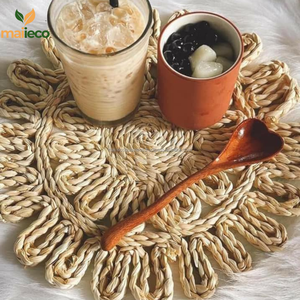 Venta caliente Ecológico Artesanía de bambú Resistente al calor Estilo bohemio Posavasos Mantel de mesa de vidrio Alfombrillas para servir Almohadillas - Product Image 4