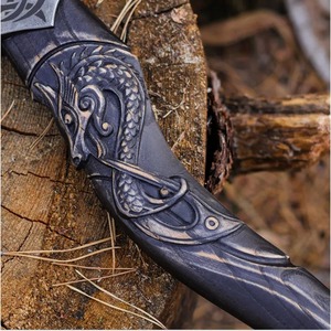 Hache de survie Fenrir Wolf forgée à la main avec manche en bois et lame en acier, 4 pouces de tranchant - Product Image 4