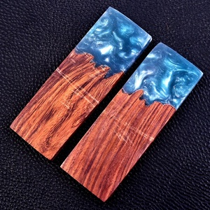 High Quality Stainless Epoxy Resin Knife Scales Camping Knife OEM Supplies Damascus Steel Blade Stabilized Wood Industrial Grade - Product Image 2