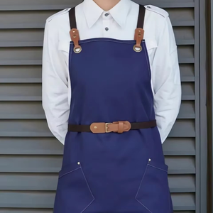Premium <b>Work</b> <b>Aprons</b> With Leather-Style Straps Pockets And Adjustable Buckles Customize Professional Barista Chef Workshop Smock - Product Image 6
