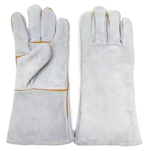 Competitive Price Natural Grey Cow Leather Welding <b>Gloves</b> Protective Safety <b>Gloves</b> for Heavy Work Industry <b>Food</b> Heat Resistant - Product Image 3