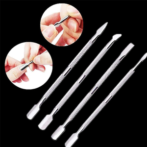 Empujador y Removedor de Cutículas de Uñas Cuadrado de Doble Cabeza, Profesional, Ligero, Reutilizable, de Acero Inoxidable Duradero para Manicura - Product Image 5