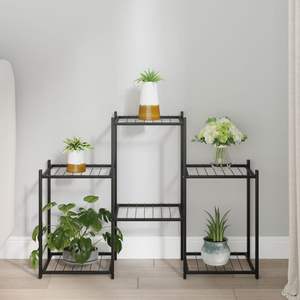 Soporte de Hierro para Macetas con Recubrimiento de Polvo Negro, con Múltiples Soportes para Macetas, Estantes de Pared y Exhibición - Product Image 1