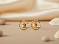 Boucles d'oreilles minimalistes jaunes en or 14 carats, design géométrique circulaire, unisexe, à porter au quotidien