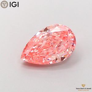 Diamant de laboratoire cultivé CVD de 1,50 carat, taille poire, couleur rose vif fantaisie, clarté VS2, certifié IGI, pour un centre de table audacieux en solitaire - Product Image 1