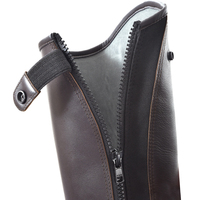 Desain Khusus Kulit Asli Berkualitas Tinggi Western Half Chaps Penutup Ritsleting Ukuran dan Warna Dapat Disesuaikan Produsen Profesional