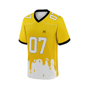 Custom Team Name Plus Size Men's American Football Jersey Short Sleeve 100% Polyester Mesh Digital Print Moisture Wicking Jersey - Product Image 2
