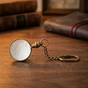 Nautical Brass Pendant Magnifier Keychain <b>Vintage</b> Mini Magnifying Glass <b>Key</b> Ring Decorative Antique Maritime Collectible Gift - Product Image 3