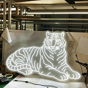 Enseigne de magasin rectangulaire Songwen style néon, imitation LED cristal 3D, étanche IP67, avec éclairage blanc chaud 3500K à intensité variable - Product Image 3