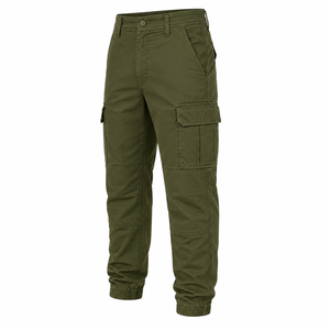 Pantalon cargo homme personnalisé, coupe jogger, avec revers élastiques et poches latérales à rabat, couleur unie - Product Image 5