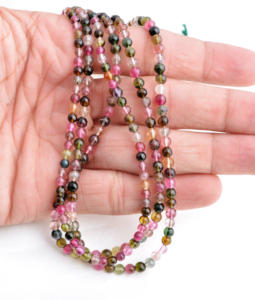 Turmalina natural multicolor de 3.50 mm a 4 mm, bolas lisas, cuentas de piedras preciosas naturales para la elaboración de joyería fina. - Product Image 4
