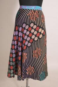 Vintage Handmade Floral Printed <b>Silk</b> Wrap <b>Skirt</b> for Women Natural Waist Ankle-Length All Season Everyday Wear - Product Image 2