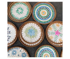 ถาดเก็บของหวายทำมือราคาโรงงาน ประดับเปลือกหอยมุก ผลิตในเวียดนาม - ถาดจัดระเบียบสำหรับผู้ซื้อขายส่ง - Product Image 3