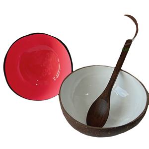 Bol en noix de COCO coloré en laque fait à la main, ensemble de couverts de voyage du VIETNAM/vente en gros - Product Image 1