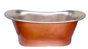 อ่างอาบน้ำทองแดงทรงวงรีพร้อมฝาปิดแบบตั้งพื้นสำหรับสองคน - Product Image 4