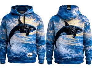 Sudadera con Capucha Personalizada con Estampado 3D de Orca y Olas del Océano, Sudadera con Gráficos en Toda la Superficie, Ropa Urbana para Hombre y Mujer, Venta al Por Mayor - Product Image 4