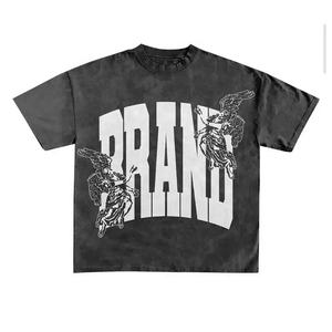 Personalizado Vintage ácido desteñido lavado 100% algodón camiseta Hombres Nuevo diseño verano 2 piezas conjunto Oversize Streetwear Casual ropa Terry - Product Image 3