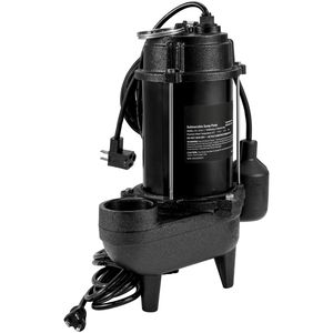 Pompa Sommergibile per Acque Reflue da 3/4 HP, 5880 GPH, 1050W con Interruttore a Galleggiante Piggyback da 3 m, Dispositivo di Drenaggio Durevole in Ghisa con Uscita da 2 Pollici - Product Image 1