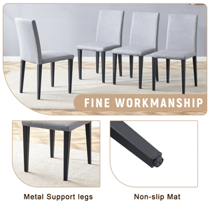 Set Tavolo da Pranzo in Legno e Nero con Sedie e Vano Portaoggetti, 71*35.4 Pollici, per Sala da Pranzo - Product Image 5