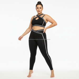 Custom Private Label Plus Size Yoga Set Women Sports <b>Bra</b> High Waist Leggings Gym Workout Fitness Activewear Quick Dry Breathable - Product Image 1