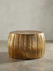 Crafted Grace <b>Round</b> Coffee <b>Table</b> With Hammered Finish 42 Cm Diameter Handmade Antique Style Living Room Furniture - Product Image 1