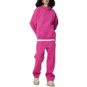 2026 Luxury Women's Polyester Cotton Casual Autumn Winter Tracksuit Customizable Oversized Fleece Hoodie and <b>Sweatpants</b> <b>Set</b> - Product Image 1