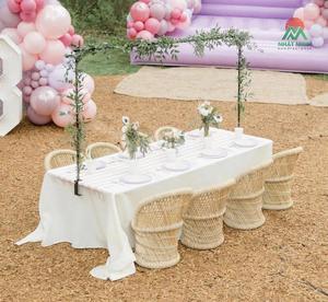 Silla infantil de ratán, para uso en exteriores, diseño moderno, apta para niños de 3 a 8 años, decorada con globos rosas, fiesta de cumpleaños - Product Image 4