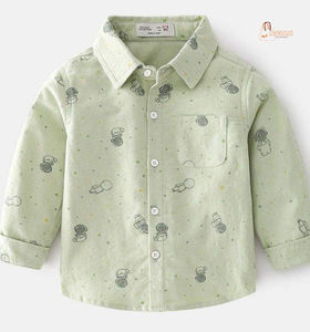 Camisa Casual de Manga Larga para Niños, de Alta Calidad, con Estampado de Dibujos Animados, 100% Algodón, para Verano - Product Image 1