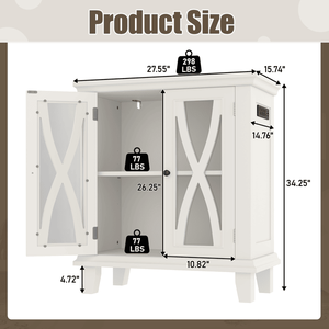 Supporto per Acquario da 20 Galloni con Prese di Corrente (4 AC, 2 USB), Mobile Decorativo Stile Fattoria per Acquario, Regolabile per Soggiorno - Product Image 2
