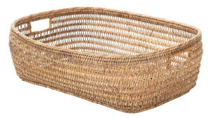 <b>Rectangular</b> <b>Storage</b> <b>Basket</b> Rattan Laundry <b>Basket</b> Open Design Organizer for Home Shelf Closet Bedroom Living Room Eco Friendly - Product Image 4