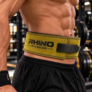 Ceinture de musculation ajustable en néoprène vert olive Rhino Fitness, soutien lombaire enveloppant, ceinture de maintien pour adultes - Product Image 1
