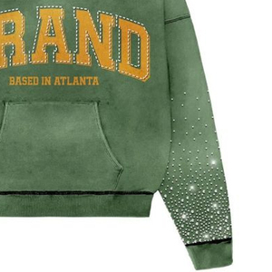 Sudadera con Capucha Personalizada 2026, Estilo Urbano, Brillante, con Pedrería y Diamantes Bordados, Ecológica, 100% Algodón, Felpa Francesa, con Bolsillo, Corte Regular para Hombre - Product Image 3