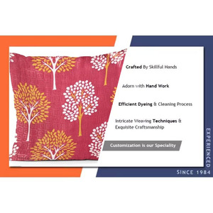 Best Price Bohemian Tree Pattern Linen Cotton <b>Throw</b> Pillow Square Washable Decorative Cushion Cover Red <b>White</b> Yellow Design - Product Image 3