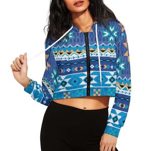 Oem Manufacture High Quality Women's Crop Top Sublimation <b>Hoodies</b> in Top Quality Breathable Customized Casual Use Women's Hoodie - Product Image 1