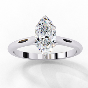 Anillo de Diamantes con Corte Marquesa, Plata 925, Engaste Invisible, Joyería de Compromiso y Boda para Mujer - Product Image 1