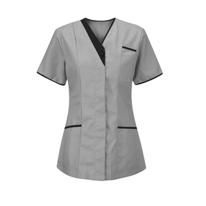 Conjunto de Uniforme Médico Color Gris con Cierre de Cremallera, Estilo Jogger de Algodón y Poliéster para Mujer, para Uso en Hospitales y Clínicas 2026 - Product Image 1