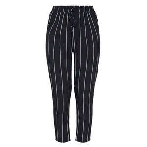 Pantalon cargo taille haute élastique uni avec fermeture éclair, longueur cheville, pour femme, respirant, en polyester/coton - Product Image 6