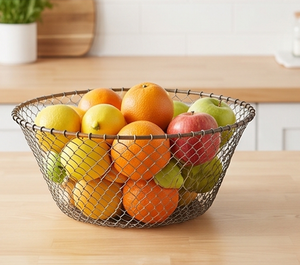 Panier de rangement en fil métallique de qualité supérieure avec design à aération optimisée, idéal pour l'organisation des comptoirs de cuisine et l'utilisation quotidienne - Product Image 6