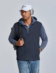 Gilet sans manches décontracté pour homme WARPRO INDUSTRY, fermeture éclair intégrale, léger, col montant, écologique, pour l'été, les voyages en plein air - Product Image 3