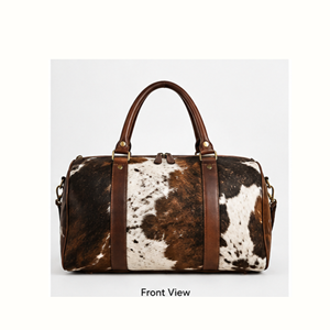 Sac de voyage et de week-end en cuir de vachette véritable Hairon, fait main, grande capacité, avec fermeture éclair, portable, collection 2026, directement de l'usine - Product Image 1