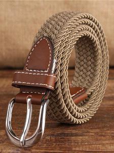 Ceinture en toile tendance avec sangle en cuir et boucle en métal de Divine International - Product Image 2