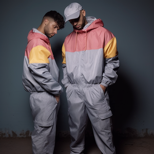 Vestes coupe-vent vintage en nylon personnalisées et respirantes pour hommes Survêtement imperméable multicolore grande taille Hip Hop Chaqueta - Product Image 1