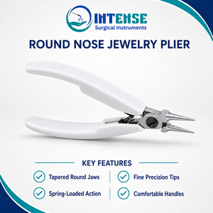 Pince à bec rond professionnel pour bijoux, outil de précision pour la création de boucles et le façonnage de fils, avec poignée ergonomique à ressort - Product Image 2