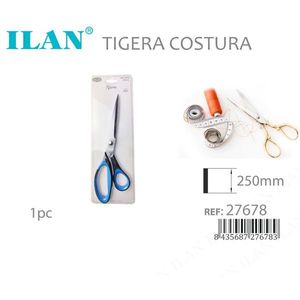 Forbici da Sartoria Ilan Tigera 250mm con Manico Blu e Nero per Uso Sartoriale - Product Image 3