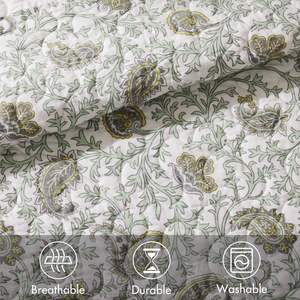 Set di trapunta in cotone Percale 6 pezzi con cuscini King/Cal King thread eleganti Set di biancheria da letto - Product Image 3