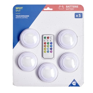 Faretto <span class=keywords><strong>LED</strong></span> 5 RGB <span class=keywords><strong>con</strong></span> <span class=keywords><strong>telecomando</strong></span> - Product Image 1