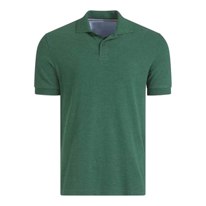 Chemise de golf pour homme à manches courtes, logo personnalisé de haute qualité, couleur verte, 100% coton tricoté, décontractée, couleur unie, respirante - Product Image 3