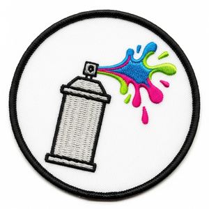 Parche Bordado Personalizado Termoadhesivo, Redondo, Negro y Amarillo, con la Frase 'No Rules Biker', para Pedidos al por Mayor - Product Image 3