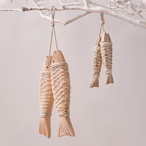 Decoración Rústica de Madera con Forma de Pez para Colgar, Living & Craft |   Adorno de Pared Náutico Mediterráneo para Decoración del Hogar con Temática de Playa - Product Image 3