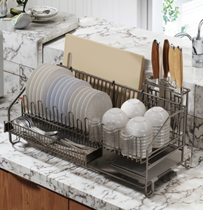 Single Tier Retractable Workshop Dish Drying <b>Rack</b> Modern Waterproof White Galvanized Steel Wire Mesh Adjustable Drain <b>Plate</b> - Product Image 5